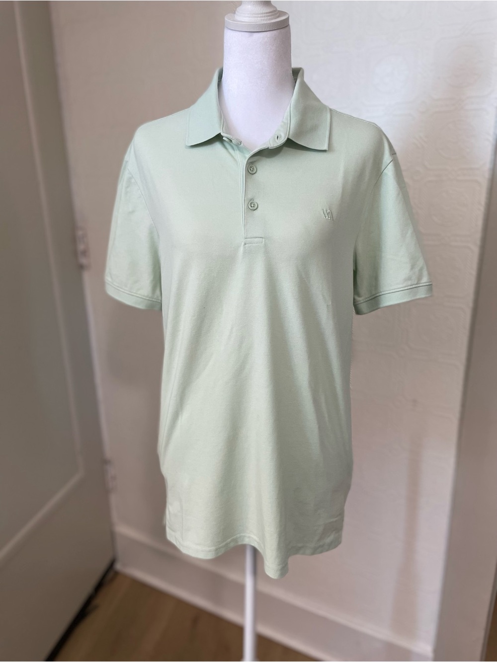 Men's Short-Sleeve Polo in Light Mint Green
